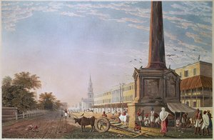 Writers Buildings, Kalkutta, graviert von Robert Havell, veröffentlicht 1824 von James Baillie after Fraser
