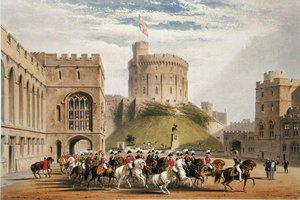 Der Innenhof nach Westen - der Kaiser von Russland und Prinz Albert (1819-61) von James Baker (after) Pyne
