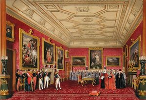Der Rubensraum, Windsor Castle - der König von Frankreich empfängt eine Ansprache von den Aldermännern von James Baker (after) Pyne
