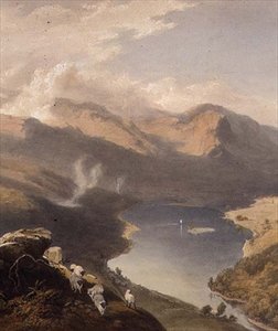 Grasmere von Langdale Fell, Detail des Sees, aus "The English Lake District", 1853 von James Baker Pyne