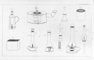 Sicherheitslampen, entworfen von Humphry Davy für den Einsatz durch Bergleute