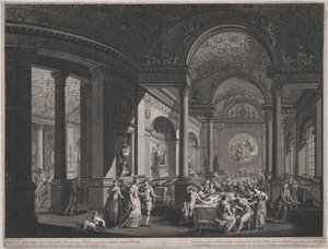 Fete Champetre, 9. Juni 1774 (Innenansicht des Speisesaals) von James Caldwall