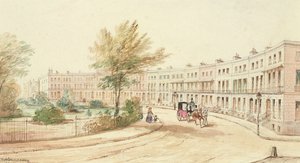 Royal Crescent, Cheltenham, um 1850 von James Charles Oldmeadow