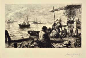 Ein Marktschiff, Holland von James Clarke Hook