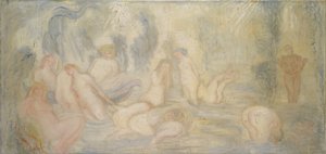 Badende Mädchen (Gekrümmte und wellenförmige Linien) 1911