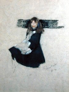 Kleines Mädchen in Schwarz