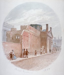 Teil einer Wand des alten British Museum, Bloomsbury, London, 1850 von James Findlay