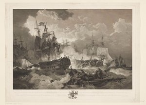 Schlacht bei Kamperduin, 1797 von James Fittler