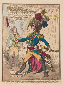 Bonaparte hört von Nelsons Sieg und schwört bei seinem Schwert, die Engländer von der Erde zu vertreiben, veröffentlicht 1798