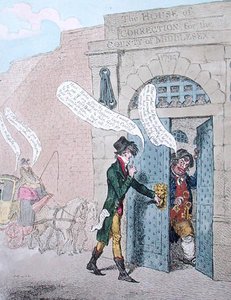 Bürger besuchen die Bastille, veröffentlicht von Hannah Humphrey im Jahr 1799