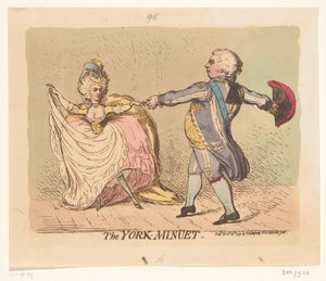 Herzogin von York und der Prinz von Wales tanzen ein Menuett, 1791 von James Gillray