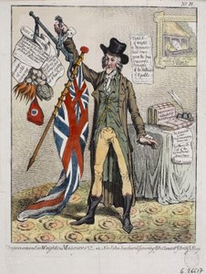 Verbesserung der Gewichte und Maße oder Sir John Seeclear entdeckt das Gleichgewicht der britischen Flagge von James Gillray