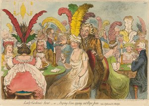 Lady Godinas Gesellschaft,-oder-Peeping-Tom spioniert Pope-Joan aus, 1796