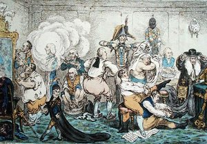 Making Decent, d.h. Broad-bottomites Getting into the Grand Costume, veröffentlicht von Hannah Humphrey von James Gillray
