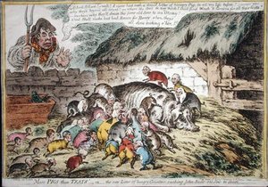 Mehr Schweine als Zitzen, veröffentlicht von Hannah Humphrey im Jahr 1806 von James Gillray