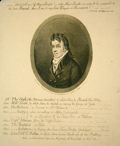 Mr. Thomas Ogle, der berüchtigte Betrüger, veröffentlicht von Hannah Humphrey von James Gillray
