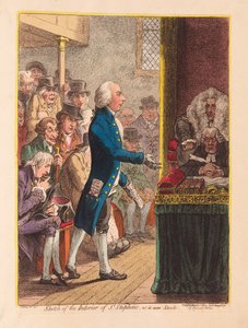Skizze des Inneren von St. Stephens, wie es jetzt steht, veröffentlicht 1802 (handkolorierte Gravur)