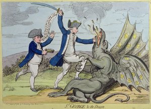 St. Georg und der Drache, veröffentlicht von Hannah Humphrey 1782