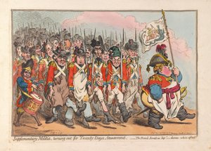 Ergänzungsmiliz, die für zwanzig Tage Vergnügen ausrückt, veröffentlicht 1796