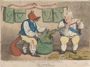 Die Kohlen - Heavers. Zwei tugendhafte Elfen, die sich um sich selbst kümmern von James Gillray