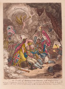 Der Tod von Admiral Lord Nelson, im Moment des Sieges, veröffentlicht 1805