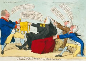 Der Fall des Wolsey des Wollsacks, veröffentlicht von Hannah Humphrey in 1792