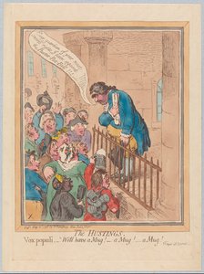 Die Wahlversammlung. Vox Populi: Wir wollen einen Krug! Einen Krug! Einen Krug!, veröffentlicht 1796