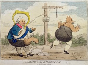 Der Kessel, der den Brei-Topf verspottet, veröffentlicht von P.J. Leatherhead 1782