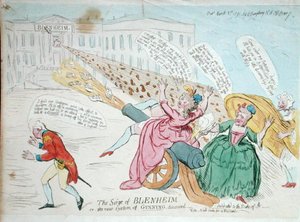 Die Belagerung von Blenheim, oder Das neue System des Schießens entdeckt von James Gillray