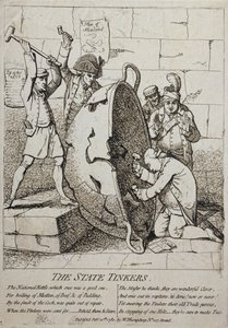 Die Staatstinker, veröffentlicht von William Humphrey im Jahr 1780 von James Gillray