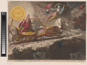 William Pitt vertreibt die dunklen Mächte, 1795 von James Gillray