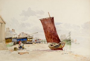 Ansicht des Holzpiers in Broughty Ferry von James Hall Cranstoun