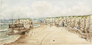 Brigg auf Grund bei Marsden Rock von James Henry Cleet