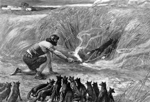 Simson und die Füchse von J. James Tissot - Bibel