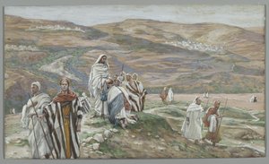 Er sandte sie zu zweit aus, Illustration aus Das Leben unseres Herrn Jesus Christus, 1886-96 von James Jacques Joseph Tissot