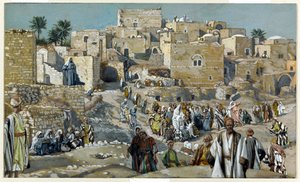 Jesus zieht durch die Dörfer auf dem Weg nach Jerusalem, Illustration für Das Leben Christi, ca. 1884-96