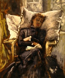 Mrs. Newton in einem Wintergartenstuhl, ca. 1871 von James Jacques Joseph Tissot