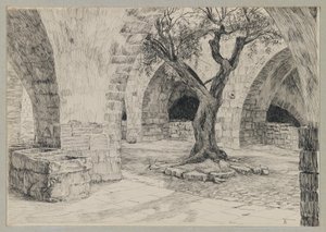 Nebengebäude des armenischen Klosters, Jerusalem, Illustration aus Das Leben unseres Herrn Jesus Christus von James Jacques Joseph Tissot