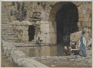 Der Blinde wäscht sich im Teich von Siloah, Illustration aus Das Leben unseres Herrn Jesus Christus, 1886-96