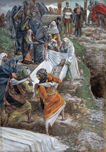 Der Leichnam Jesu wird zum Salbungsstein getragen, Illustration für Das Leben Christi, ca. 1886-94