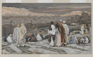 Die Jünger, die ihr Versteck verlassen haben, beobachten aus der Ferne in Qual, Illustration aus Das Leben unseres Herrn Jesus Christus, 1886-94 von James Jacques Joseph Tissot