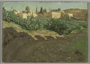Die Südwestecke der Esplanade des Haram, Der Alte Tempel, Illustration aus Das Leben unseres Herrn Jesus Christus von James Jacques Joseph Tissot