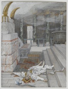 Zacharias zwischen Tempel und Altar getötet, Illustration aus 