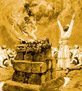 Feuer vom Himmel verzehrt das Opfer von James Jacques Joseph after Tissot