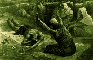 Hiob auf dem Müllhaufen, von Tissot - Bibel