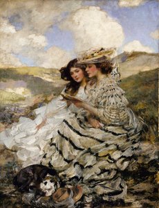 Auf den Dünen Lady Shannon und Kitty, ca. 1900-1910 von James Jebusa Shannon