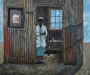 Mondbeschienene Klinikschwester
