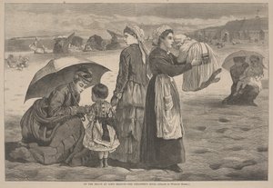 Am Strand von Long Branch - Die Kinderstunde, 1874 von James L. Langridge