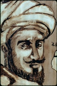 Porträt des islamischen Mystikers und Wanderers Ibn Battuta. TANGER, MAROKKO