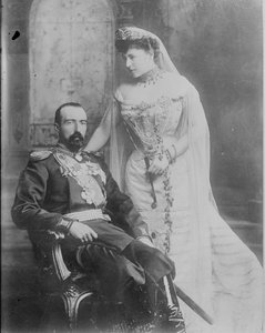 Großherzog Michael Michailowitsch von Russland und seine Frau Gräfin Sophie de Torby, 1902
